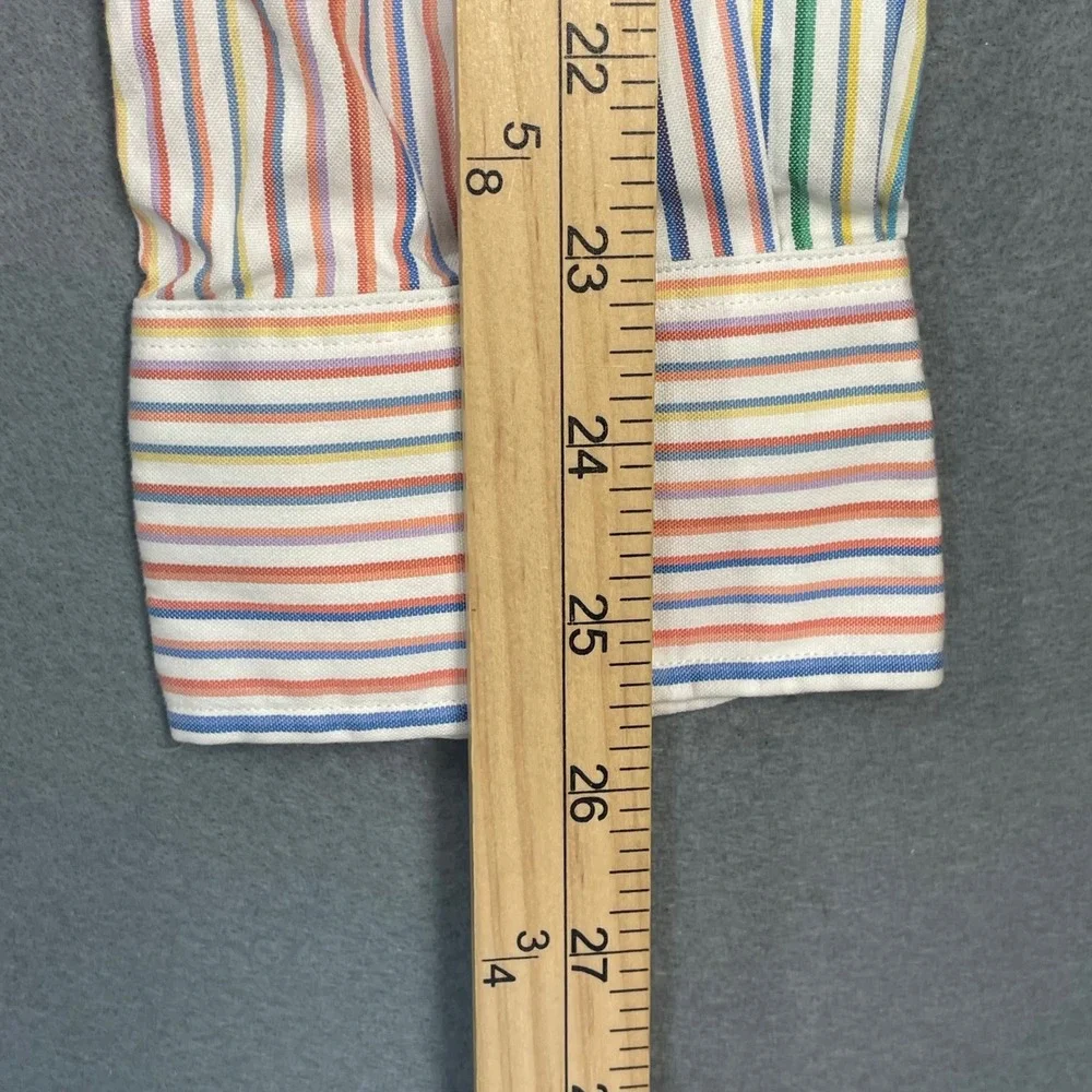 Polo Ralph Lauren Multi Color Striped Regent Custom Fit Shirt Mens 16 34/35